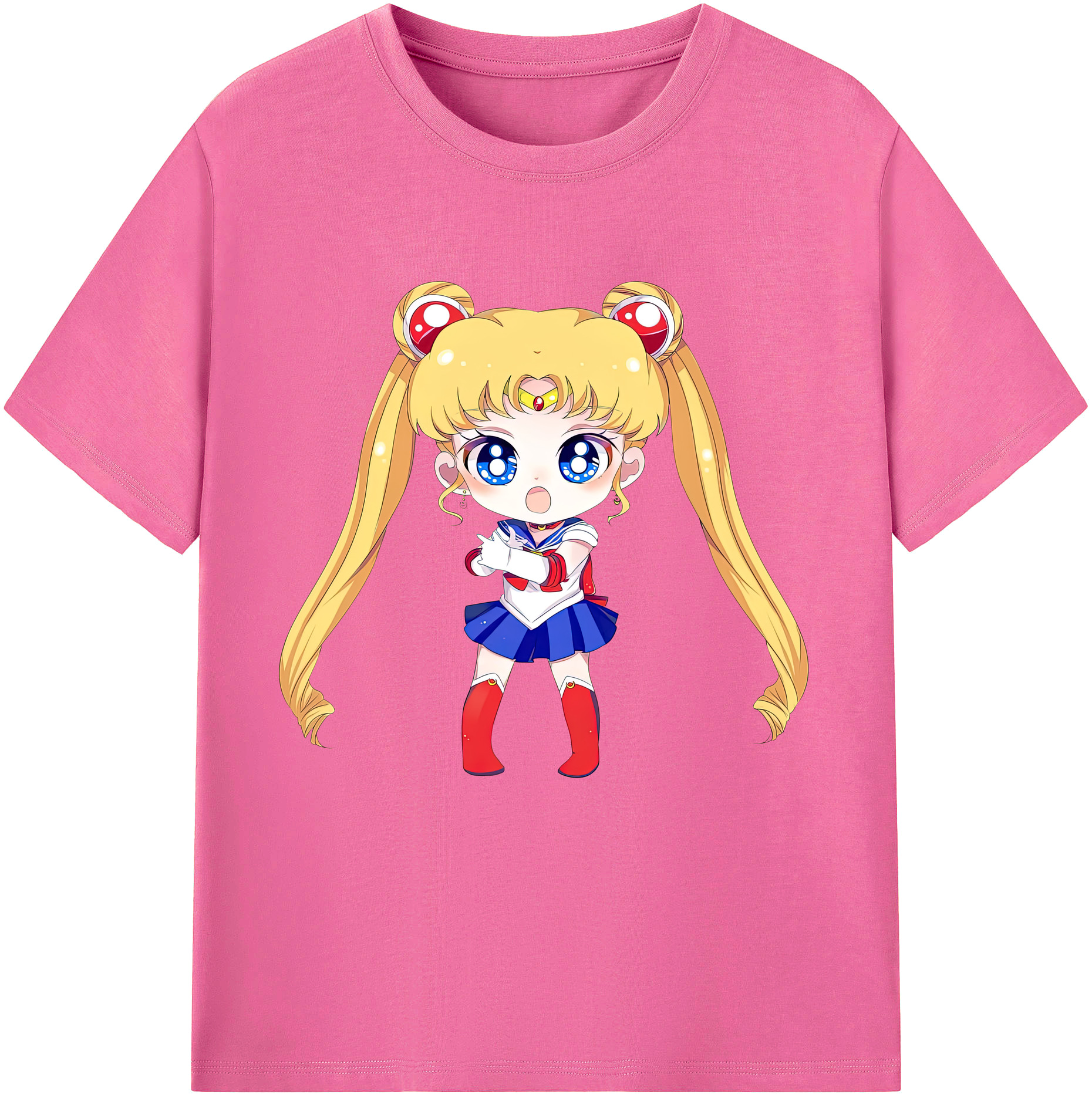 （画像用） 美少女戦士セーラームーン 月野 うさぎ つきの うさぎ Sailor Moon Tsukino Usagi レディースカジュアルプリントTシャツ（綿100％）